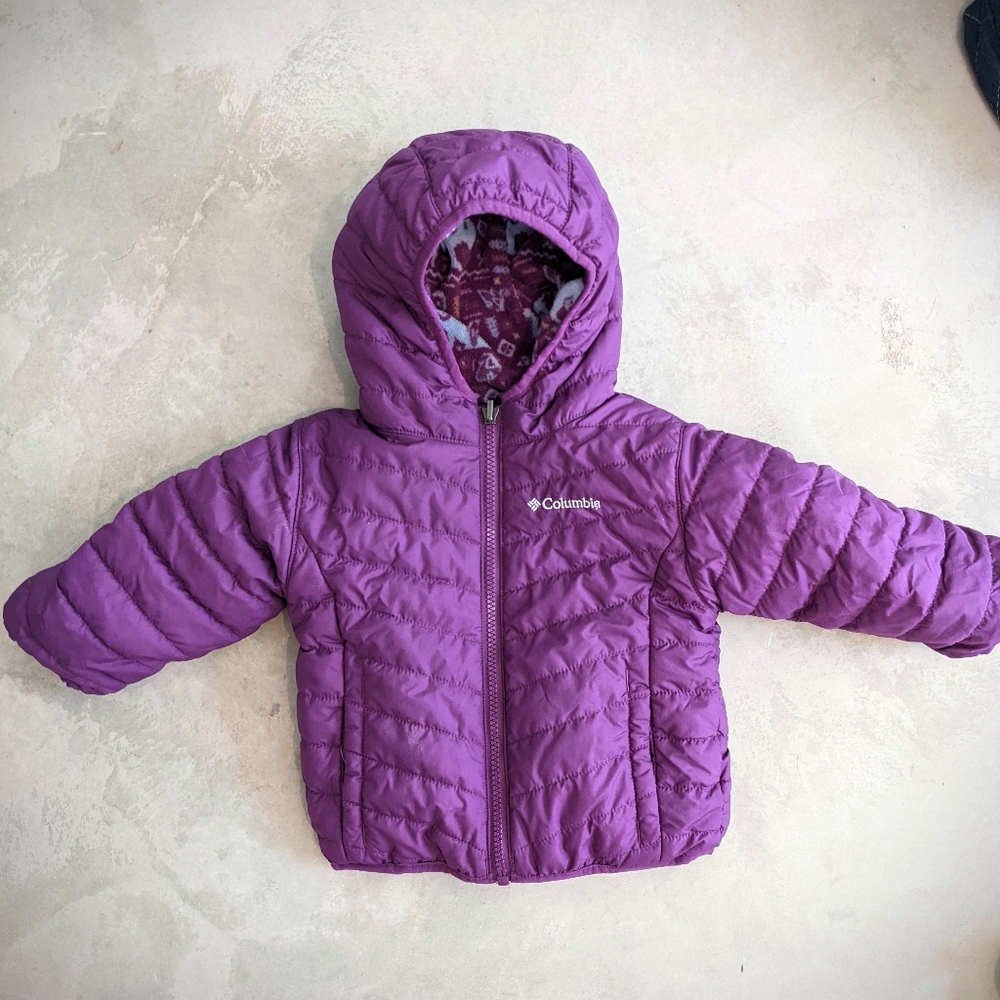Columbia toddler girls purple puffer coat